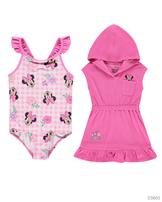 SET TRAJE BAÑO MINNIE ROSADO