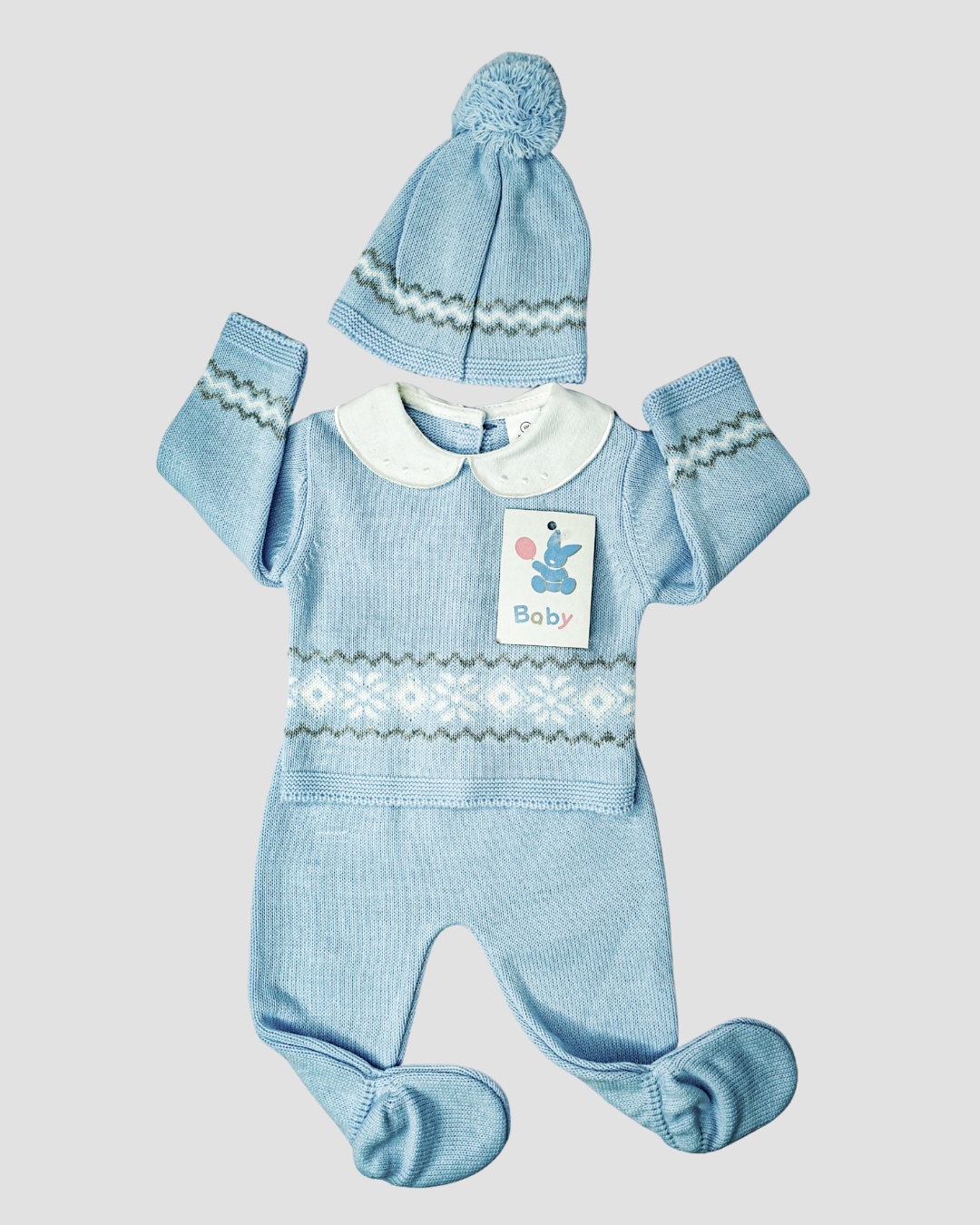TRAJE TEJIDO AZUL CONEJO