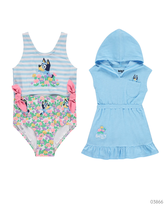 SET TRAJE BAÑO BLUEY ROSADO
