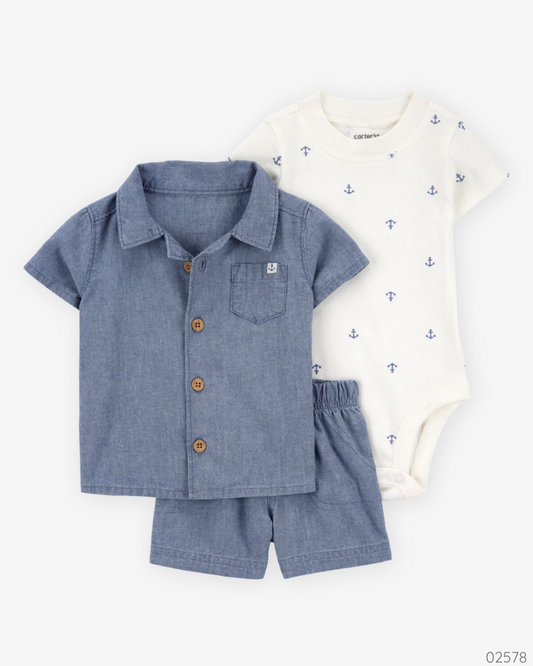TRAJE 3 PZS CARTER´S ANCLA
