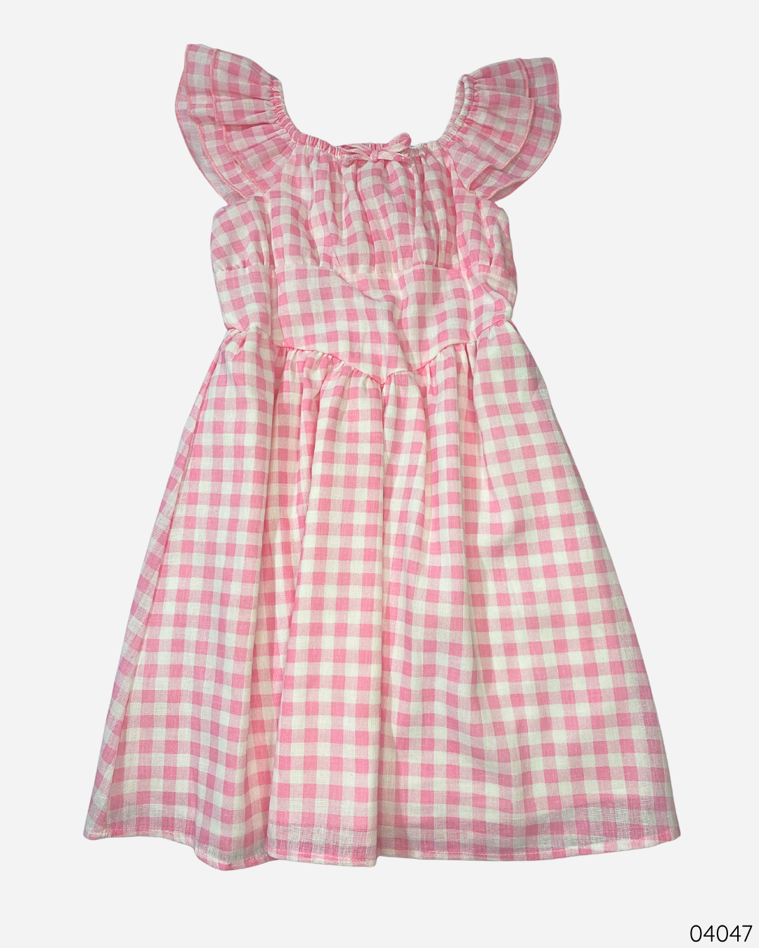 VESTIDO CUADRICULADO ROSA