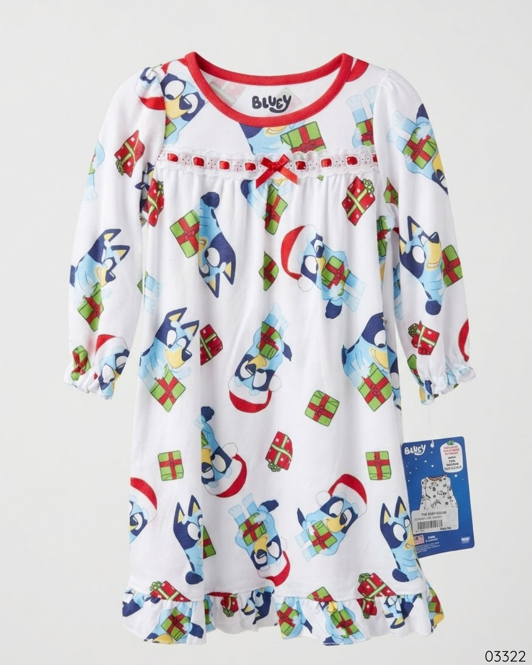 PIJAMA BLUEY BLANCO REGALO NIÑA