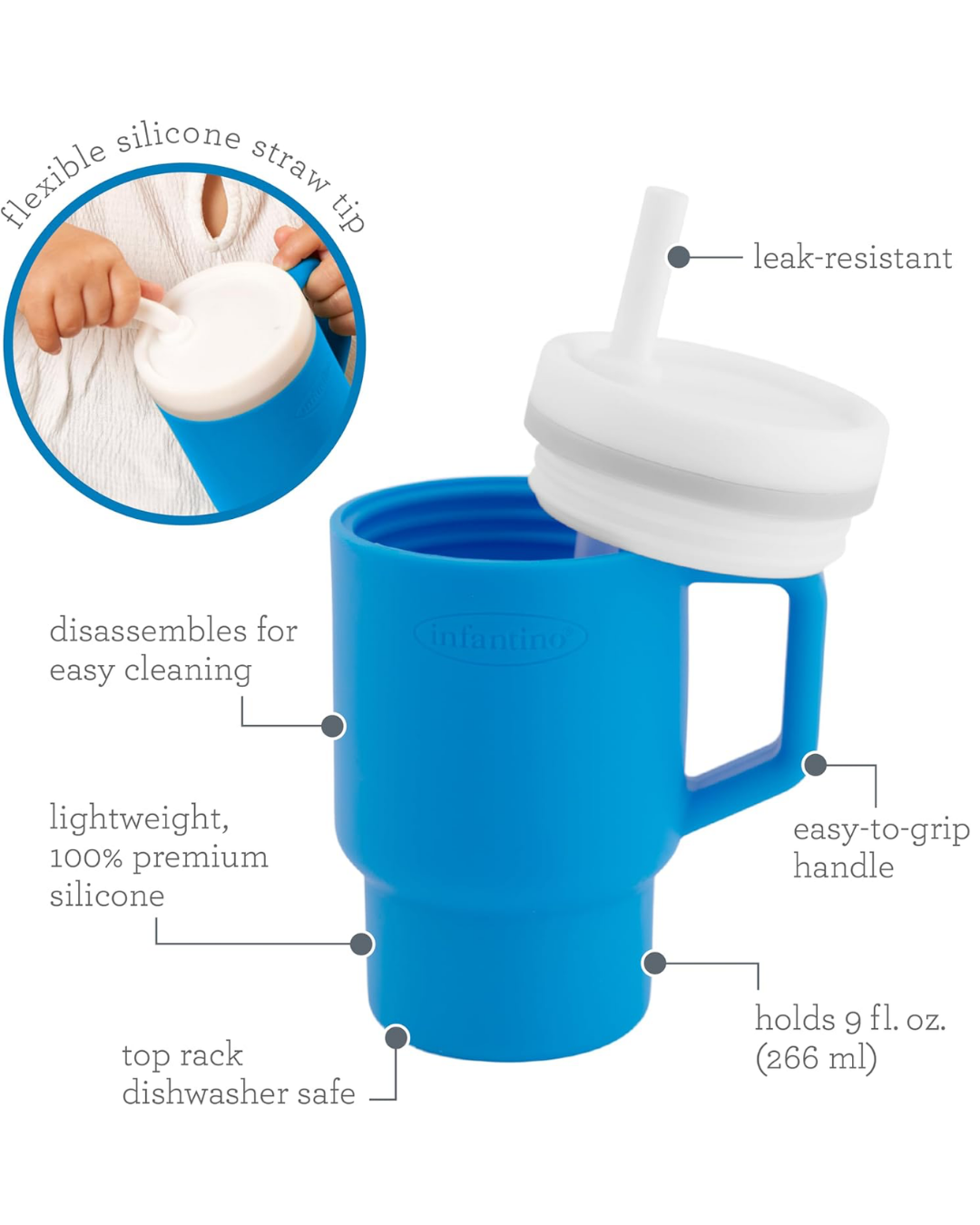 VASO MY 1ST TUMBLER SILICONA AZUL
 9 OZ