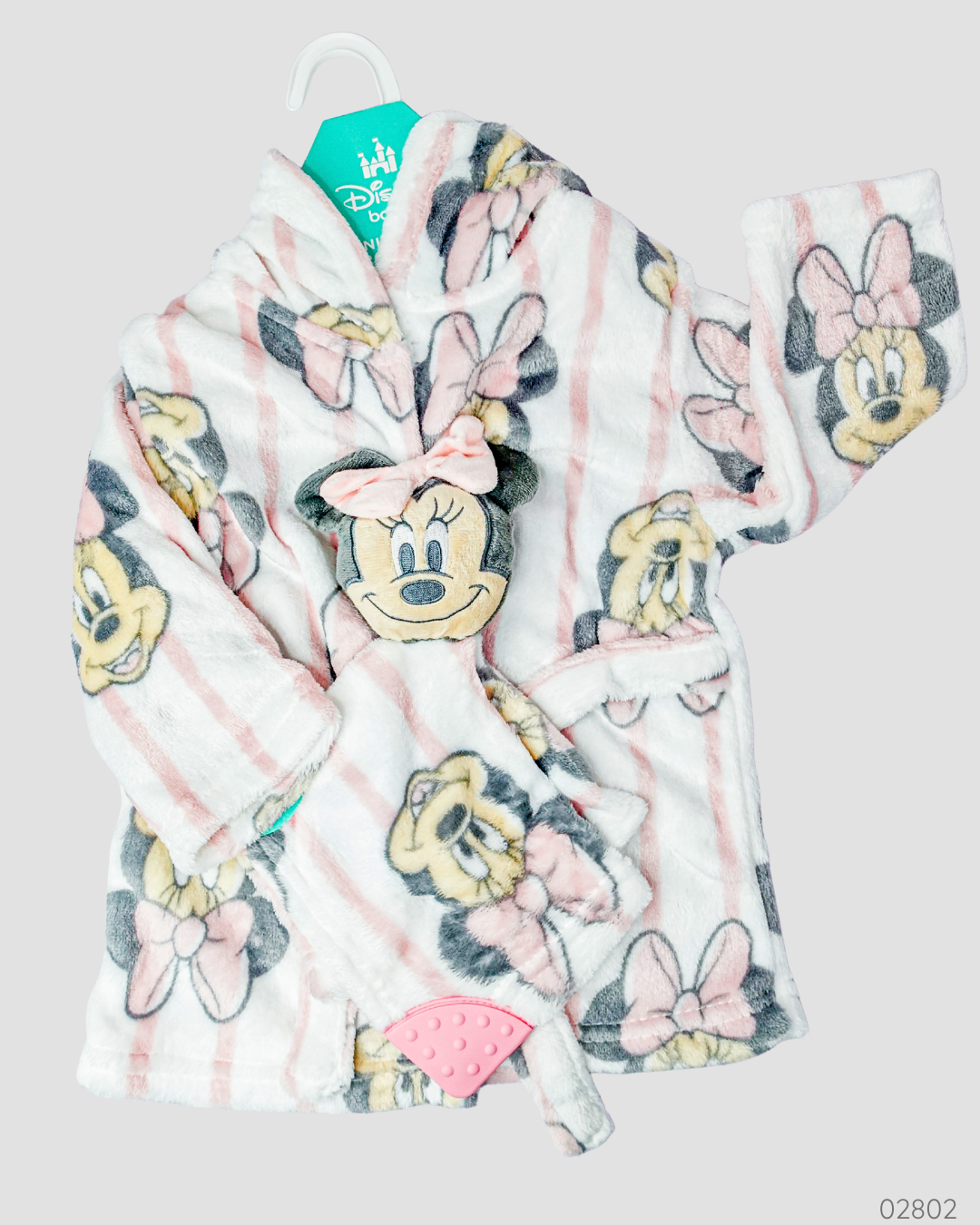 BATITA CON MANTITA DE APEGO MINNIE RAYAS