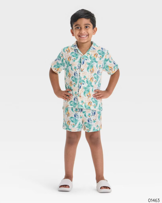 TRAJE BLUEY SHORT CON PALMERAS