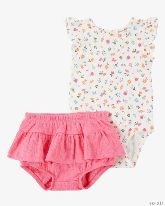 CONJUNTO FLOREADO 2PZS CARTERS ROSA