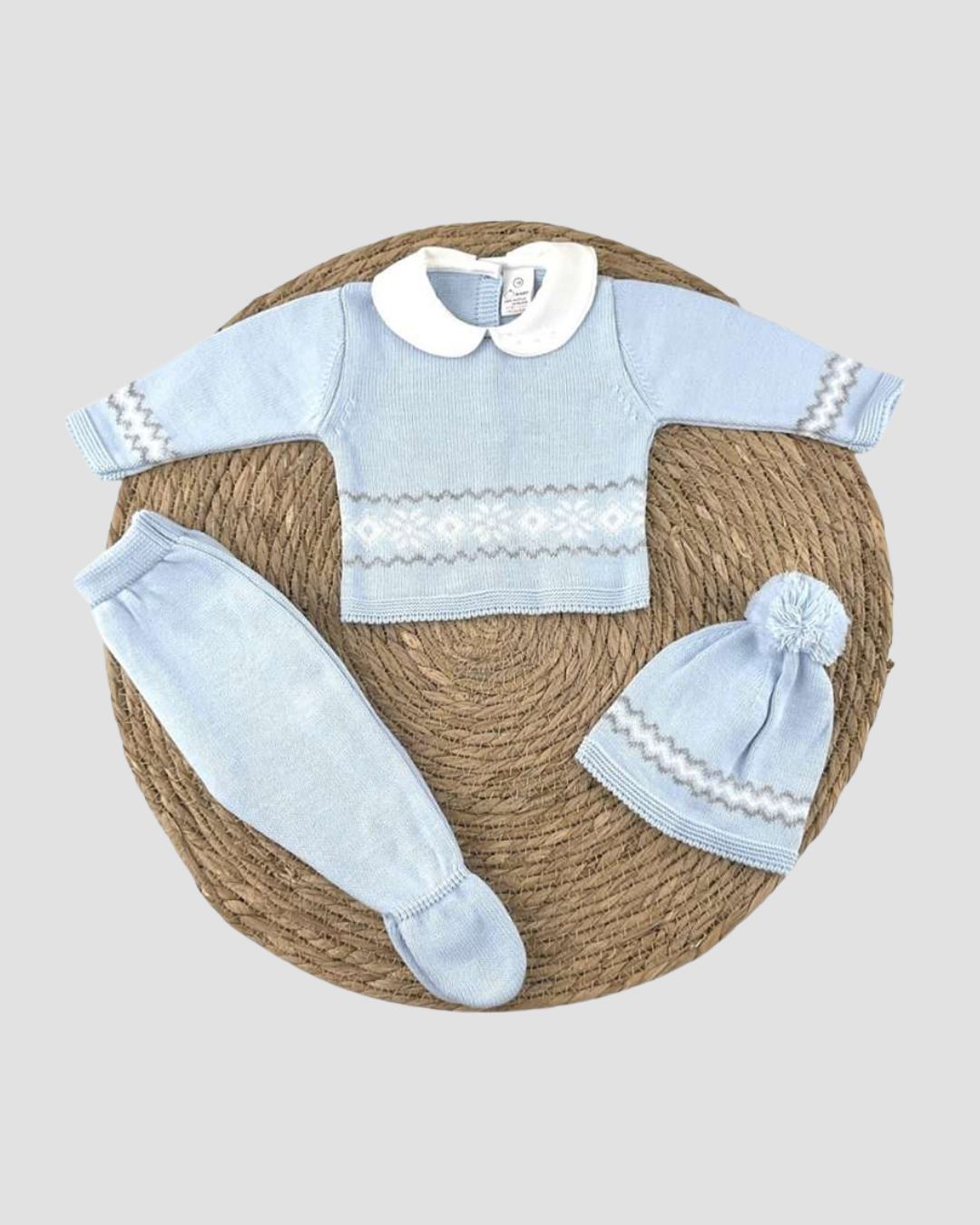 TRAJE TEJIDO AZUL CONEJO