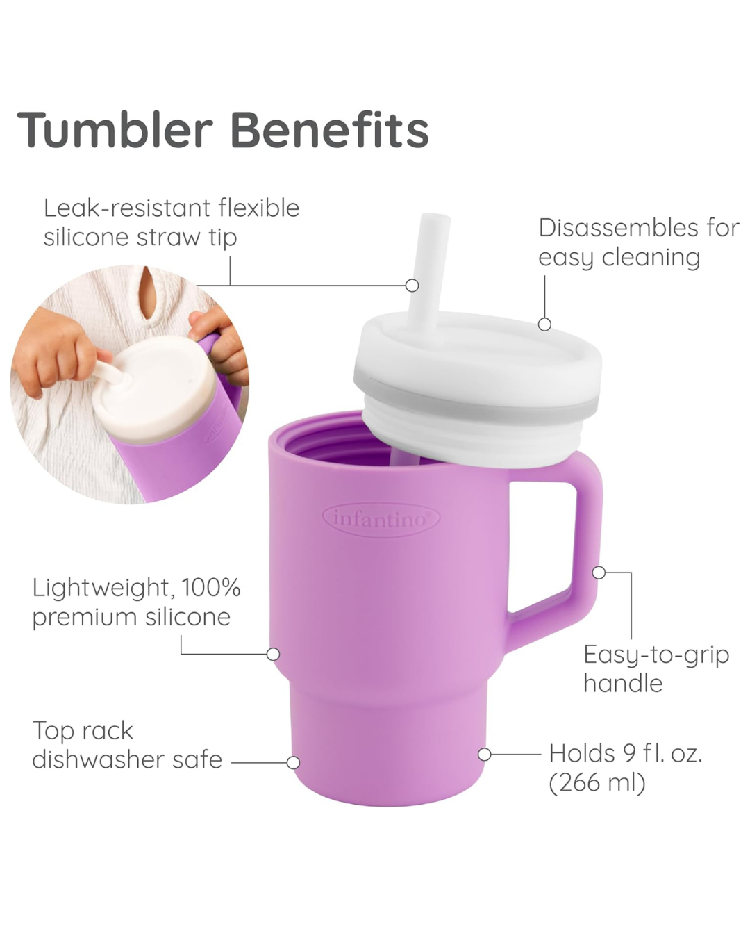 VASO MY 1ST TUMBLER SILICONA MORADO 
 9 OZ