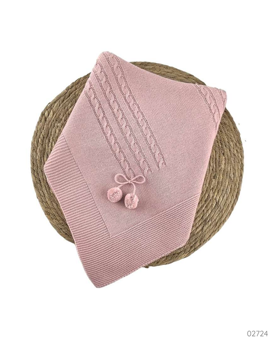 SABANA TEJIDA ROSA POMPONES