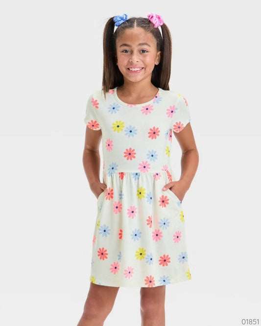VESTIDO CAT & JACK FLORES BLANCO