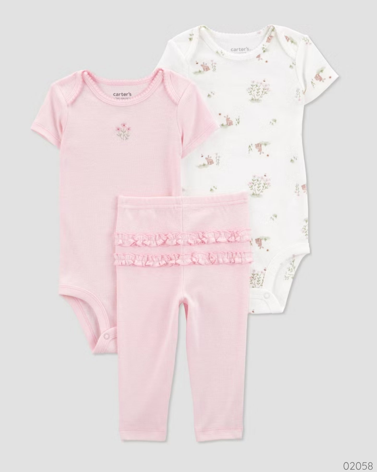 TRAJE 3PZS CARTER´S CONEJITOS ROSA