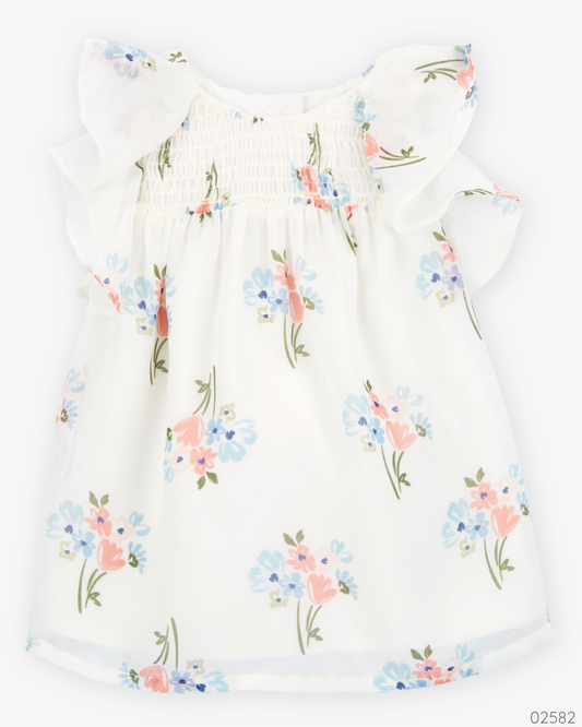 VESTIDO FLOREADO BLANCO CARTERS