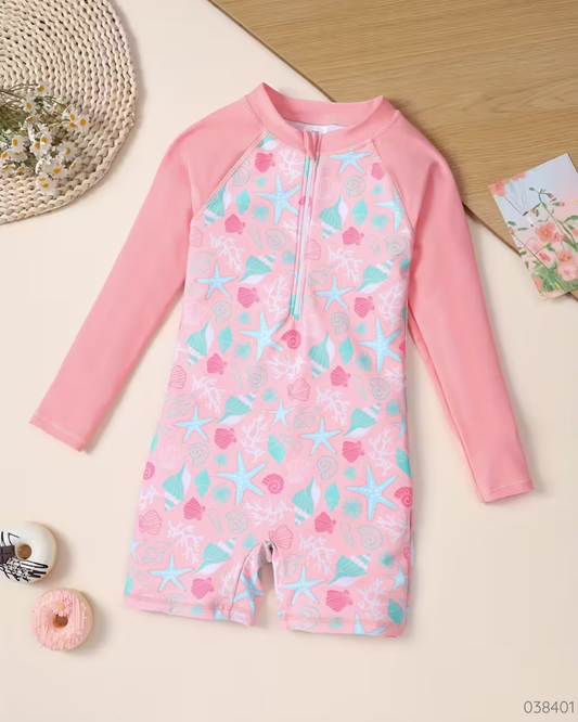 TRAJE BAÑO ESTRELLAS ROSADO