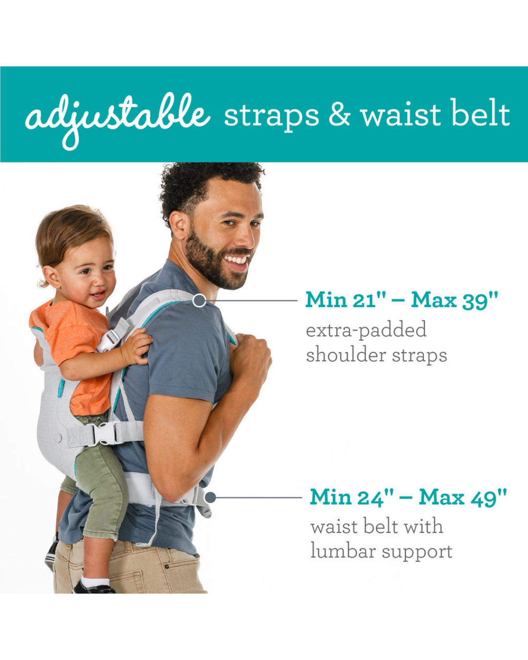 PORTABEBÉ FLIP 4-EN-1 LIGHT & AIRY INFANTINO
 8-32 LIBRAS