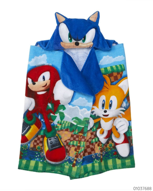 TOALLA CON CAPUCHA SONIC