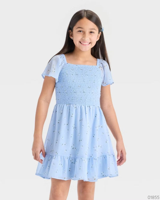 VESTIDO CAT & JACK AZUL FLORES