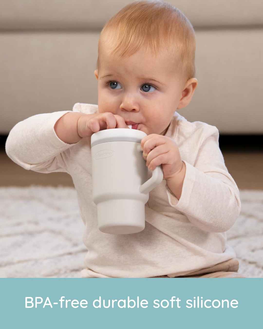 VASO MY 1ST TUMBLER SILICONA CREMA
 9 OZ
