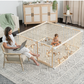 CORRAL JUEGOS Y PUERTA SEGURIDAD MADERA NATURAL COMFYCUBS
