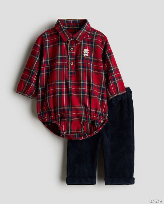 TRAJE CUADRICULADO ROJO OSO HM