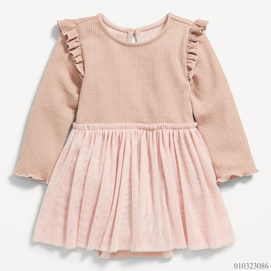 VESTIDO ROSADO OLD NAVY BEBE MANGALARGA