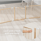 CORRAL JUEGOS Y PUERTA SEGURIDAD MADERA NATURAL COMFYCUBS