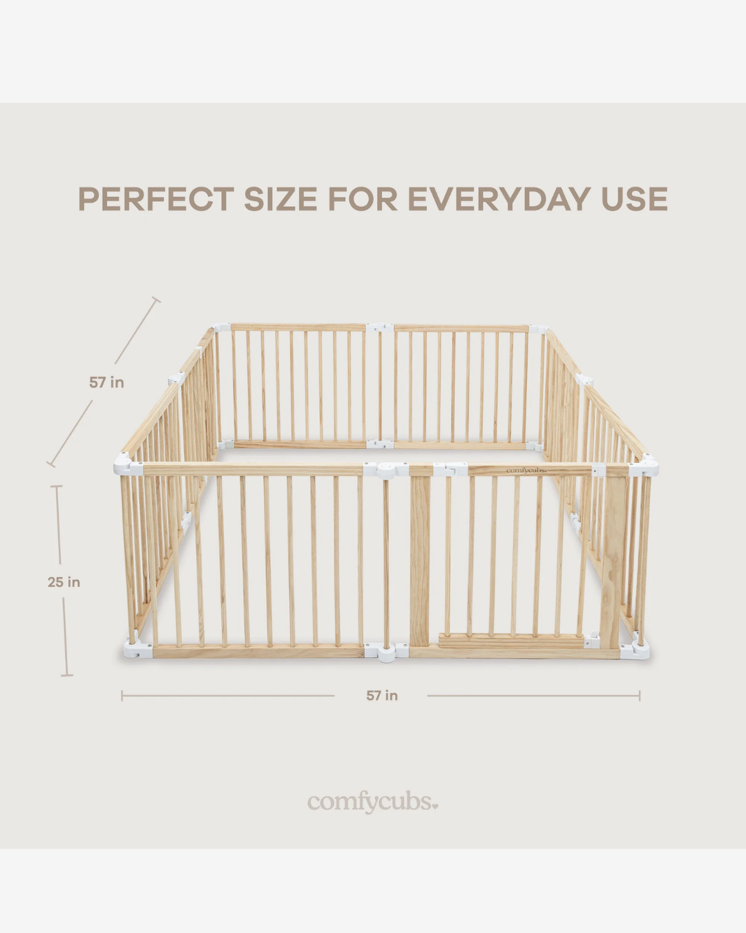 CORRAL JUEGOS Y PUERTA SEGURIDAD MADERA NATURAL COMFYCUBS