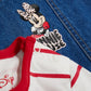 VESTIDO JEAN MINNIE MOUSE RAYAS ROJAS