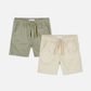 SET SHORT VERDE BEIGE CORDONES