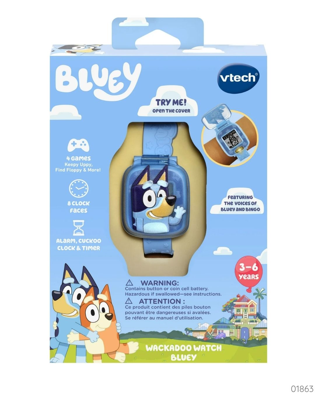 RELOJ DE BLUEY AZUL