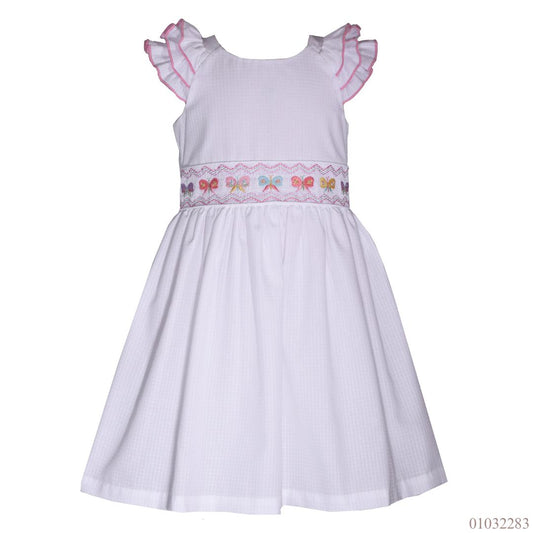 VESTIDO BLANCO MARIPOSAS CINTURA