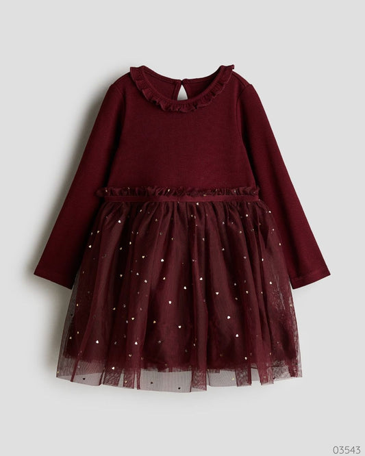 VESTIDO H&M OCRE CORAZONES