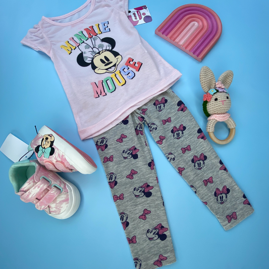 TRAJE NIÑA MINNIE CAMISA 2 PIEZAS