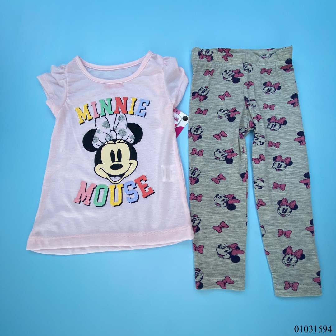 TRAJE NIÑA MINNIE CAMISA 2 PIEZAS