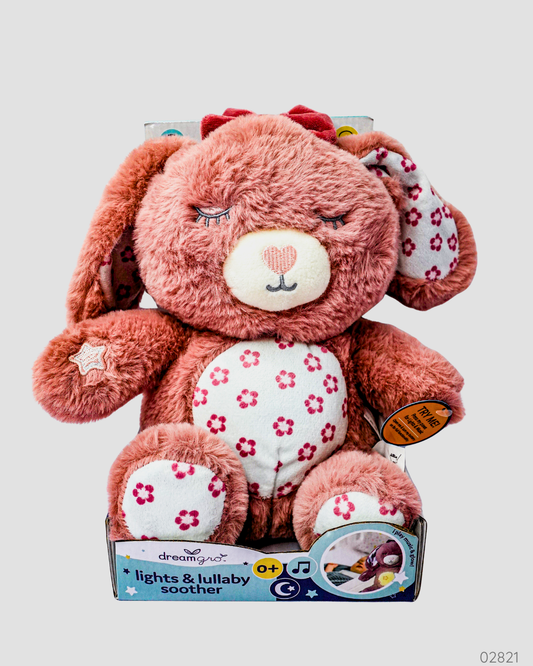PELUCHE CON SONIDO Y LUZ OSO ROSA