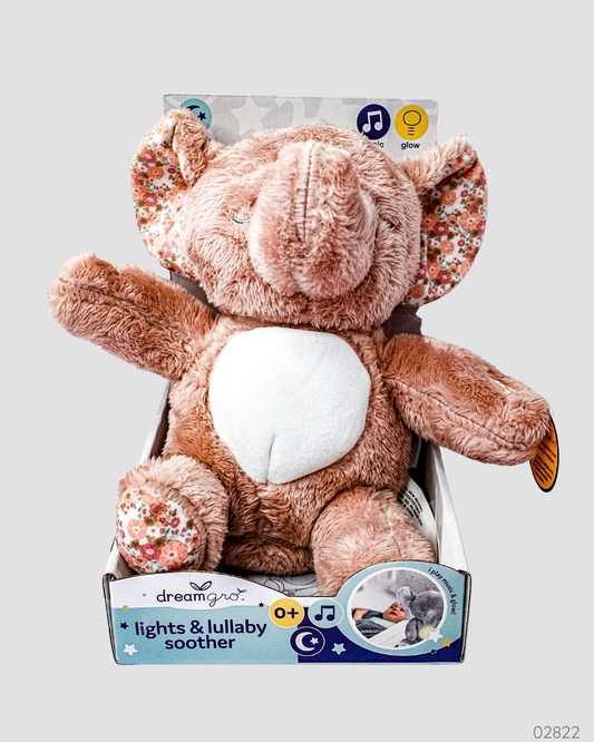 PELUCHE CON SONIDO Y LUZ ELEFANTE ROSA