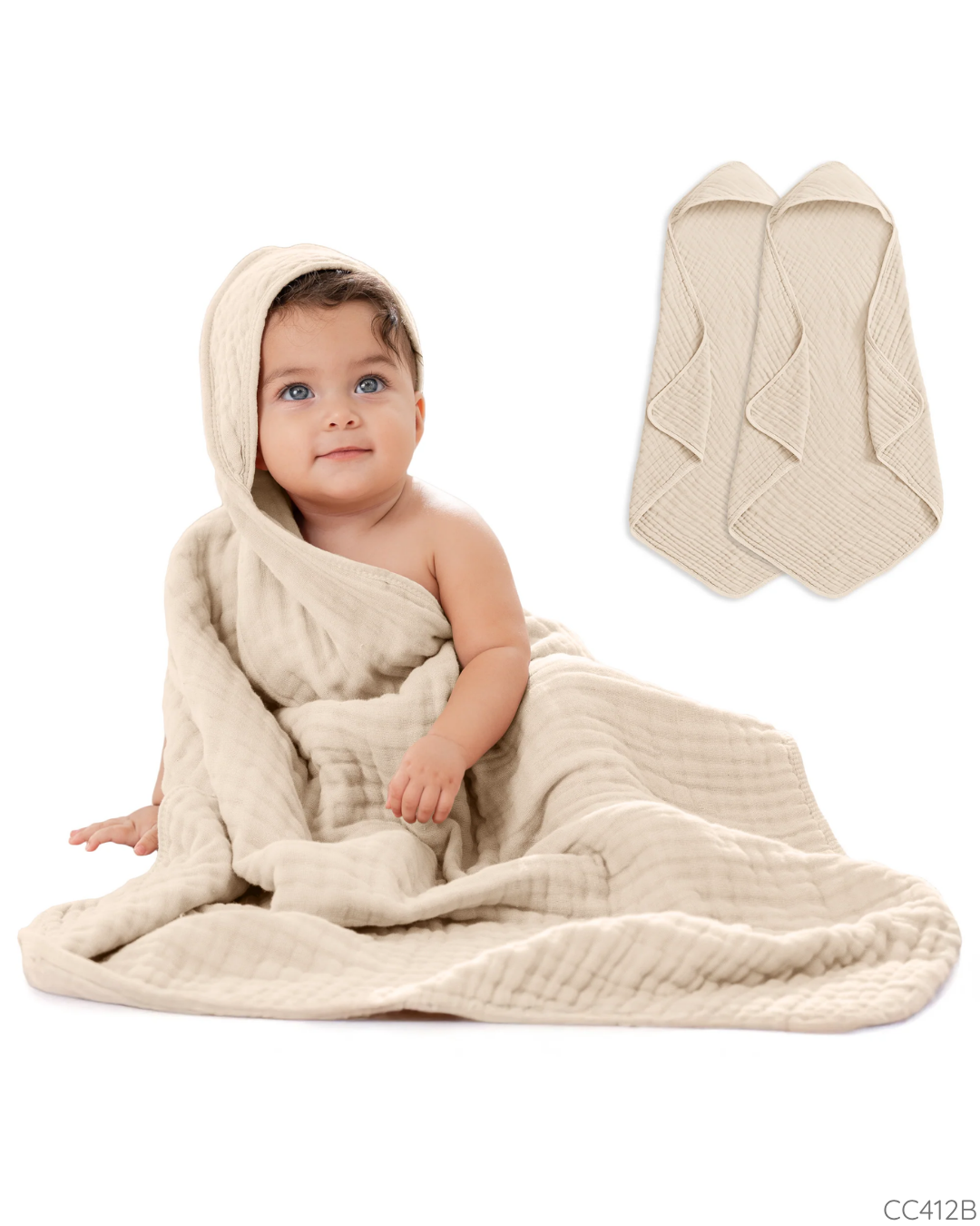 TOALLAS MUSELINA 2PZS BEIGE COMFYCUBS