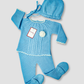 TRAJE TEJIDO AZUL BOTON BLANCO