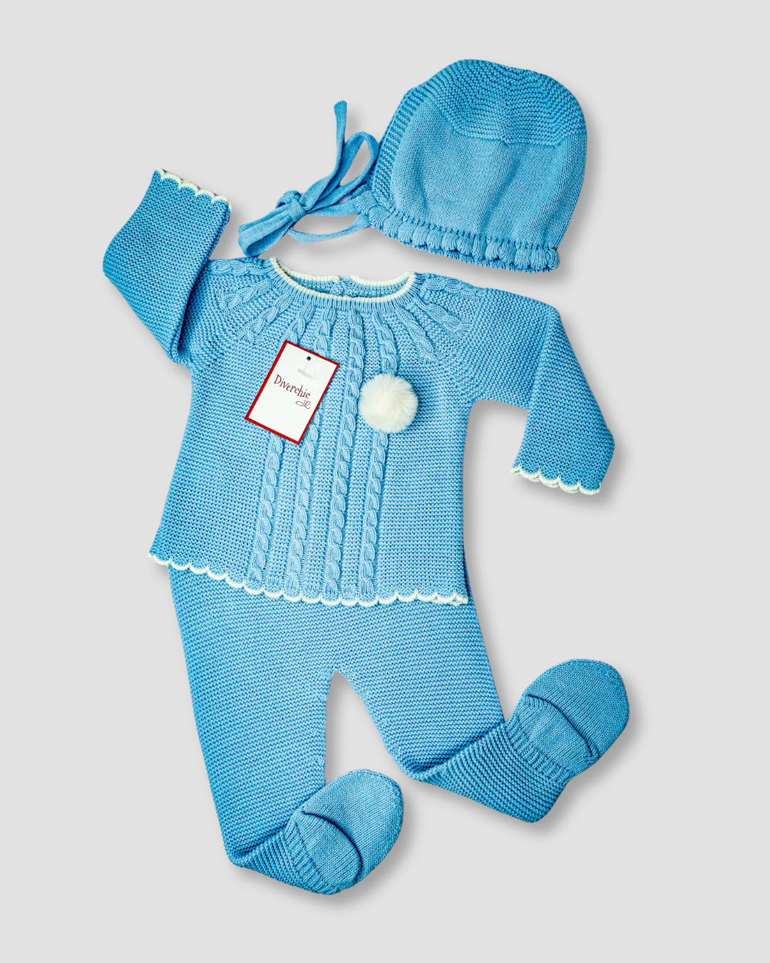 TRAJE TEJIDO AZUL BOTON BLANCO