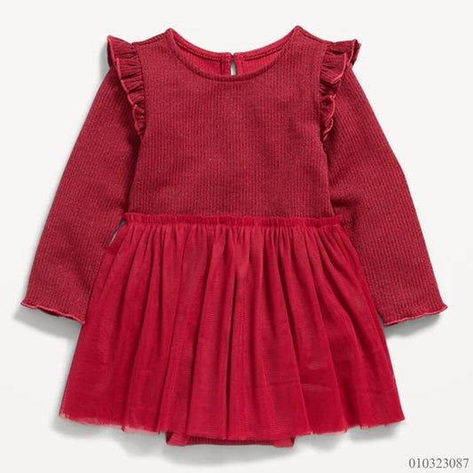 VESTIDO ROJO OLD NAVY BEBE MANGALARGA