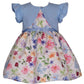 VESTIDO FLOREADO CHALECO AZUL