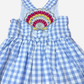 VESTIDO AZUL CUADRICULADO ESPEJO