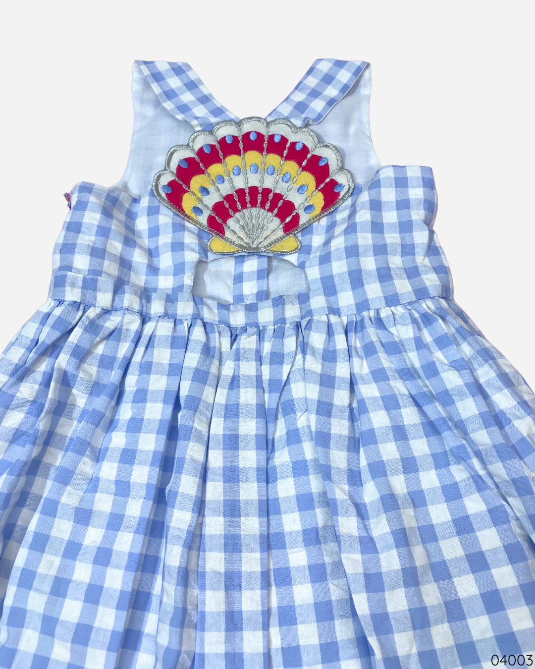 VESTIDO AZUL CUADRICULADO ESPEJO