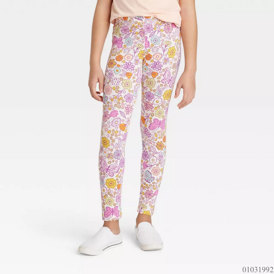 LEGGIN FLOREADA ROSADO AMARILLO