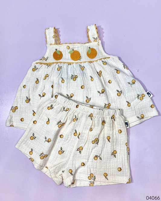 TRAJE DE NARANJAS 2PZS