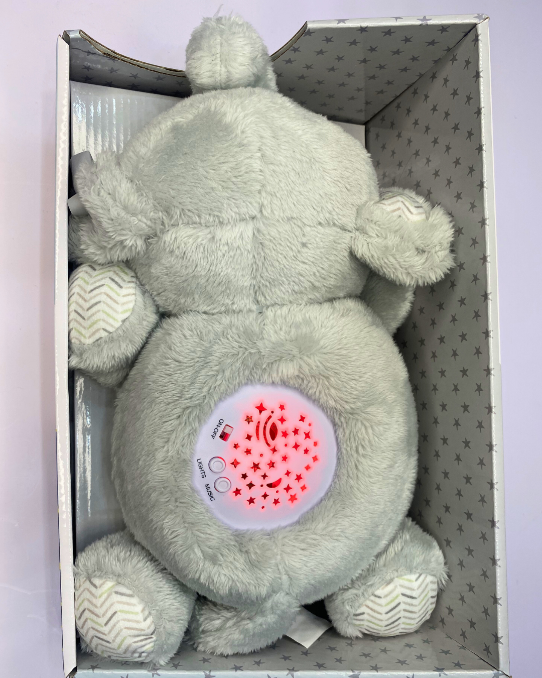 PROYECTOR DE LUZ MUSICAL ELEFANTE GRIS