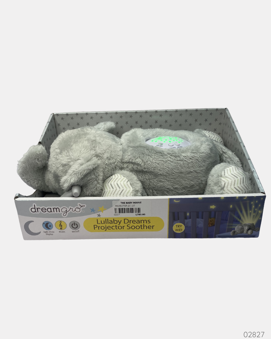 PROYECTOR DE LUZ MUSICAL ELEFANTE GRIS