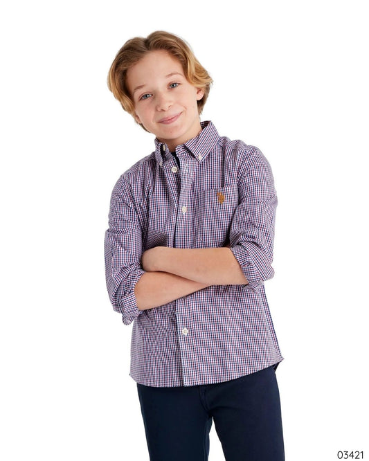 CAMISA FORMAL US POLO CUADRICULADA