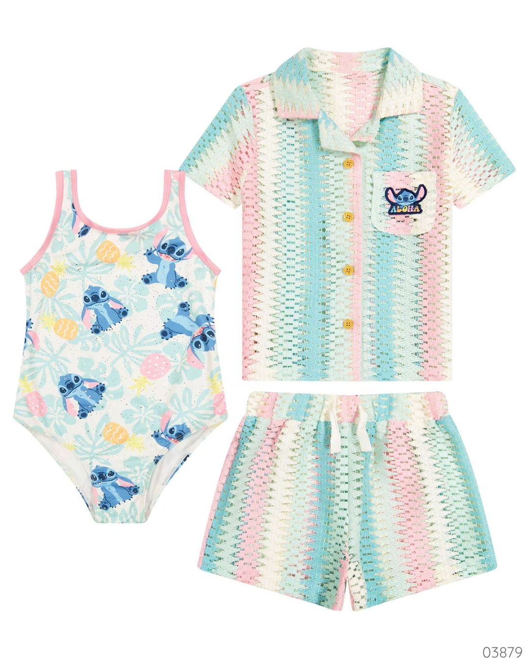 SET TRAJE BAÑO STITCH COLORES
