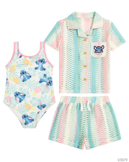 SET TRAJE BAÑO STITCH COLORES