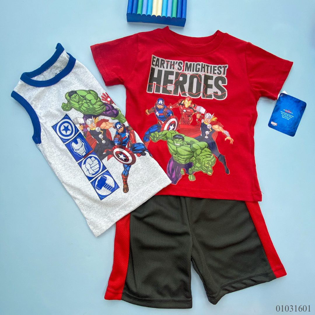 TRAJE NIÑO 3 PIEZAS AVENGERS HEROES